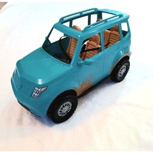 2016 Mattel Barbie SUV Jeep Camping Fun Car Teal 17"